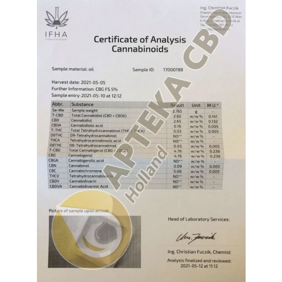 Olej konopny CBG 5%